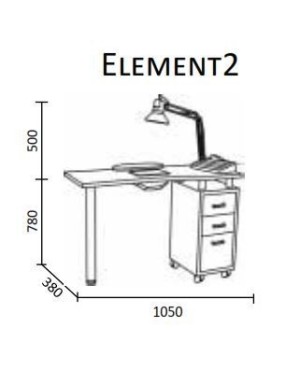 Tavolino manicure per centri estetici  mod. Element