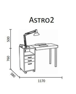 Tavolino manicure per centri estetici pieghevole mod. Astro 2