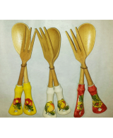 coppia mestoli con manico di legno 