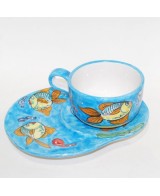 Cup with dish for croissant