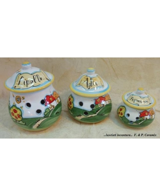 Jars for garlic, onions and chilli