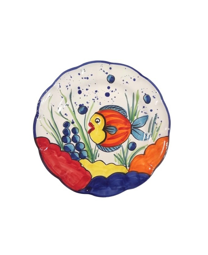 plates decorated with colored sea bottom