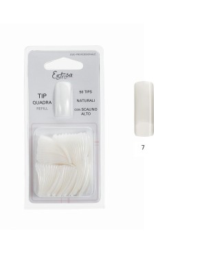 REFILL N.7 - TIPS COLORE NATURALE CON SCALINO A FORMA QUADRA Pz.50 - Estrosa