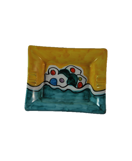 posacenere cm. 15 decorato a mano in ceramica di vietri