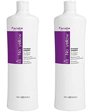 Shampoo Antigiallo per Capelli Lisci-Ricci 2 x 1000 ml Fanola No Yellow