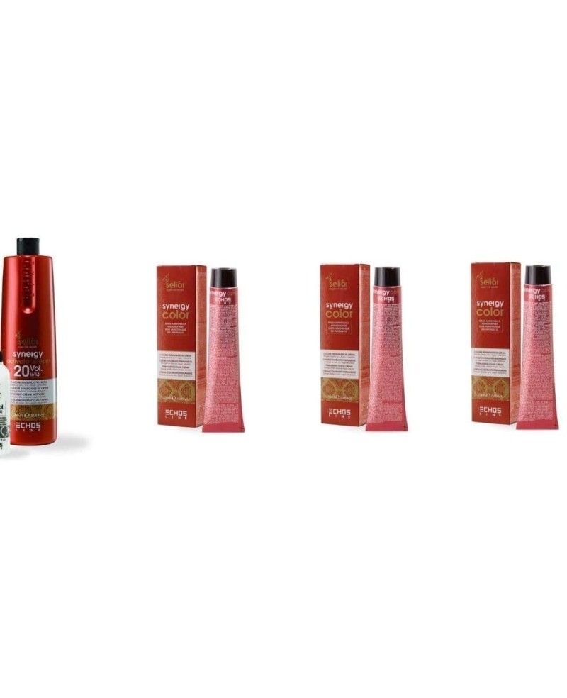 Seliar Kit Colore Capelli Synergy Color senza Ammoniaca 3 Tubetti da100ml + Ossigeno 20 Volumi 1000ml+ Fiala STRUTTURA