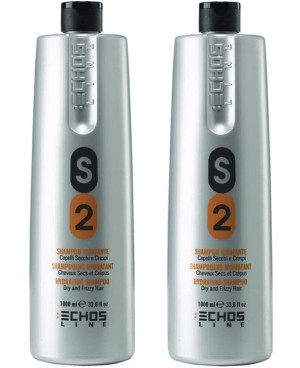 2X Shampoo S2 Idratante Capelli Secchi e Crespi - 1000 ml Echosline