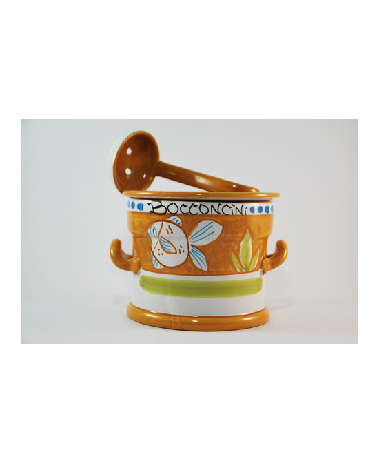 Mozzarella/bocconcini holder with ladle