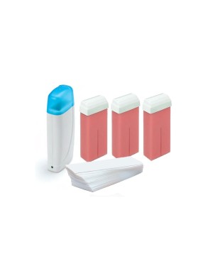 Body hair removal kit for roller + epilation strips + 3 refills Professional wax roller