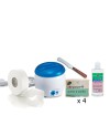 Depilazione corpo kit Scaldacera vaso+4 cere vaso depiwell+Rotolo epilazione+Olio dopocera+Spatola in legno