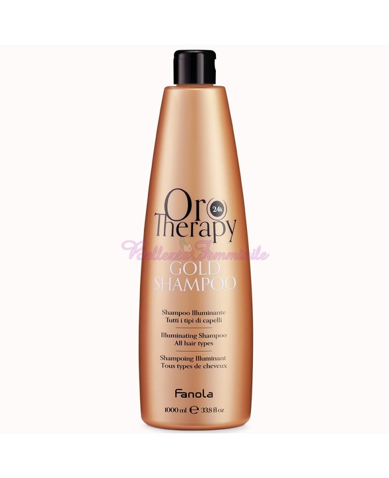 Shampoo capelli 24k a base di olio argan oro puro 1000 ml - Fanola Oro Therapy