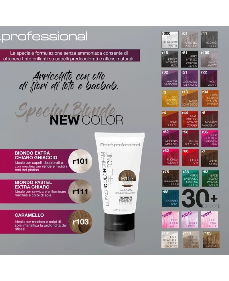 Retro Professional REFLETONE Semi-Permanent Hair Coloring Mask 200 ml