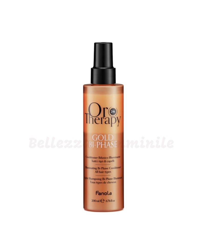 Biphasic Illuminating Restructuring Conditioner for Straight and Curly Hair with Keratin and Argan Oil 200 ml Fanola