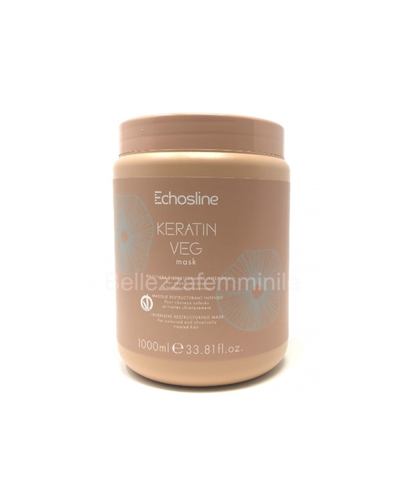 Keratin Restructuring Hair Mask 1000 ML - Echosline Keratin Veg.